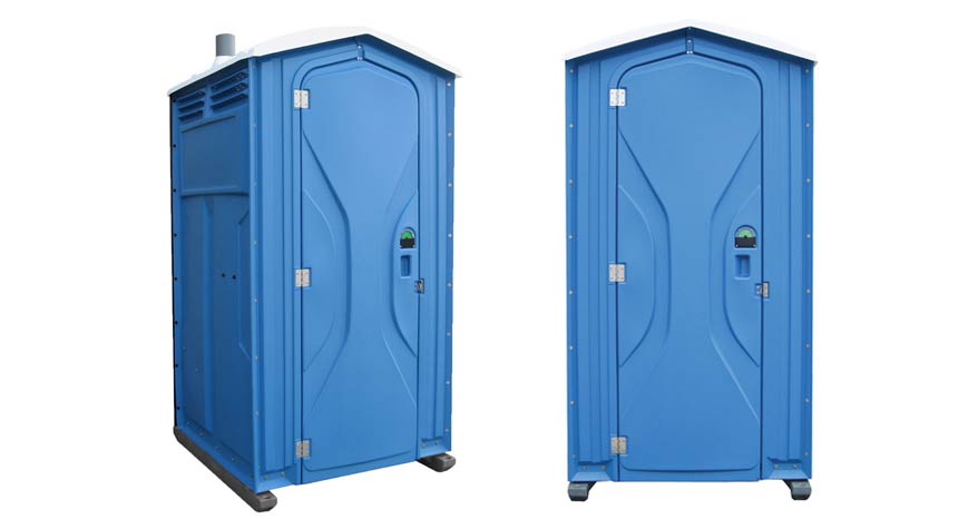 Long-term porta potty units on site in Bloomington, Illinois